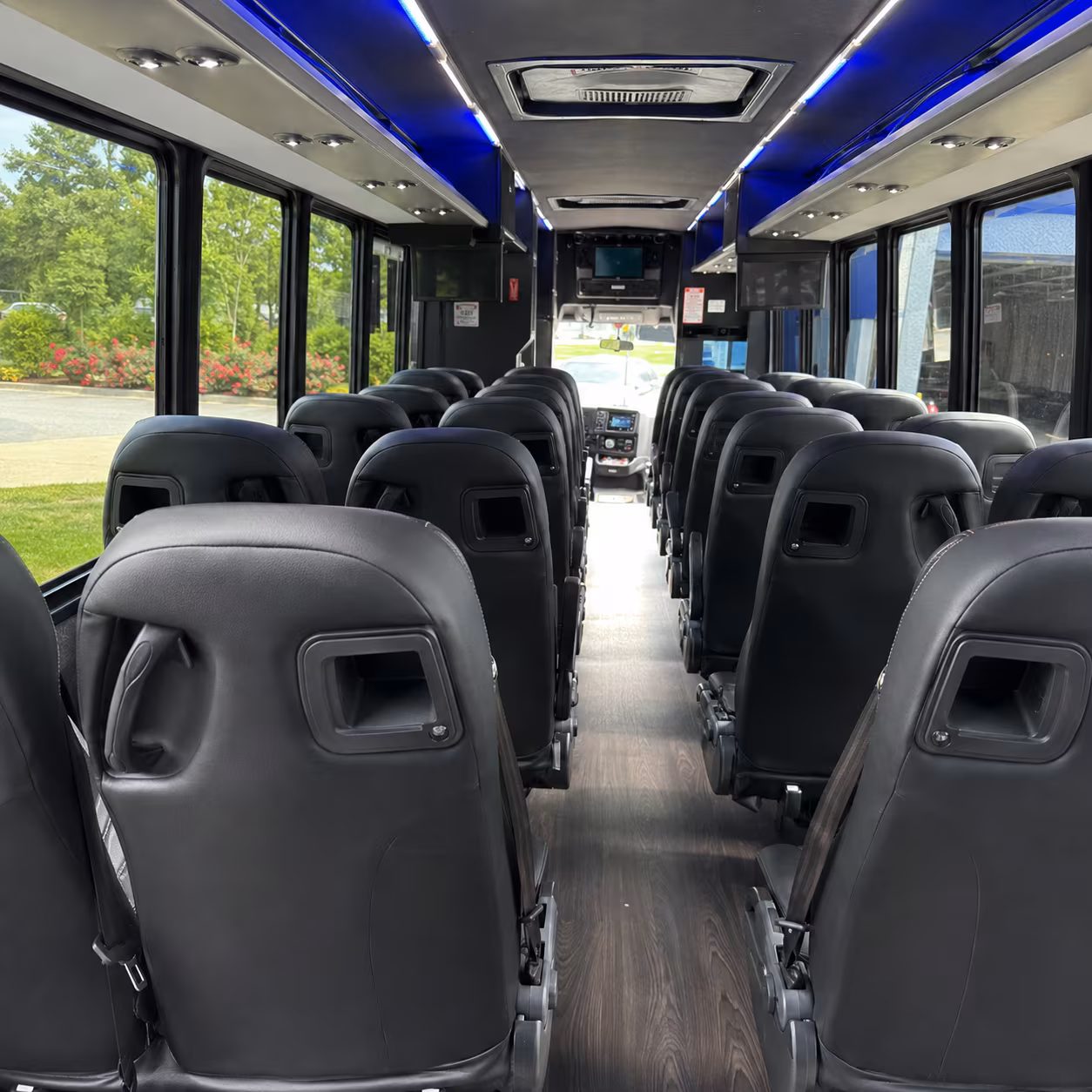 warren 28 passenger minibus inside
