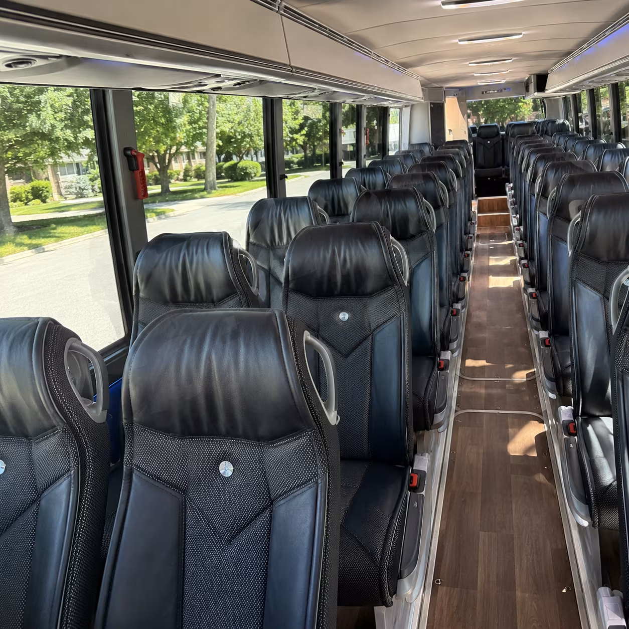 warren 40 passenger charter bus inside