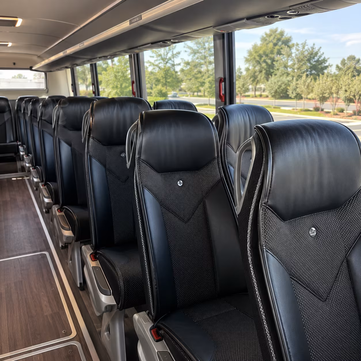 warren 45 passenger charter bus interior