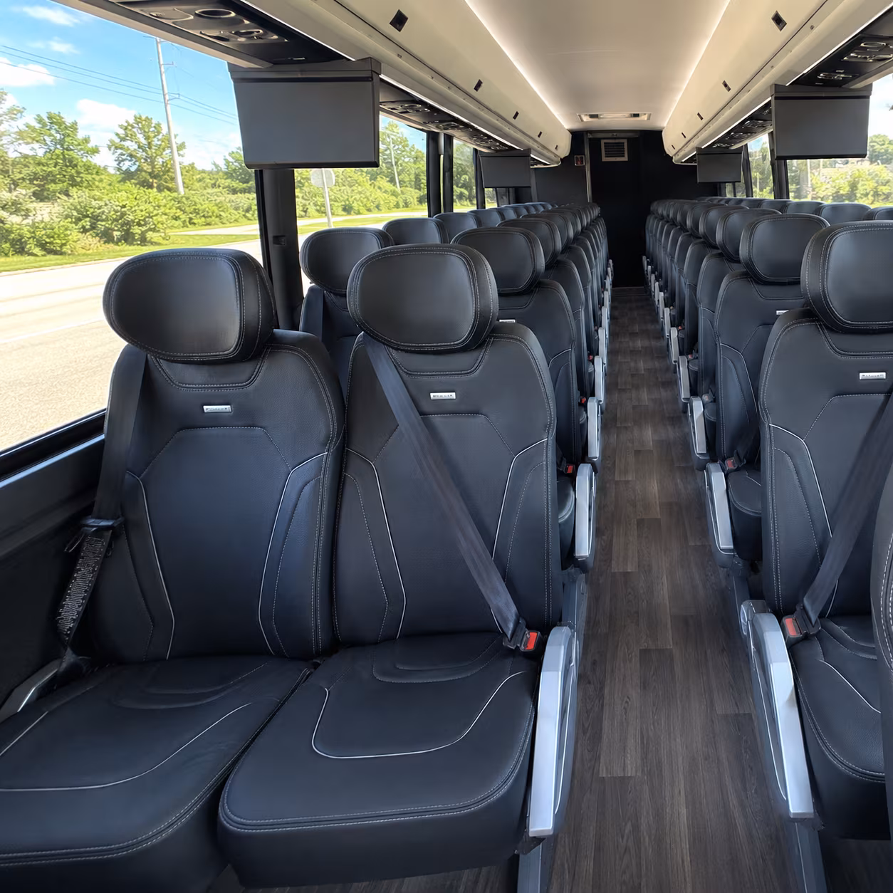 warren 47 passenger charter bus inside