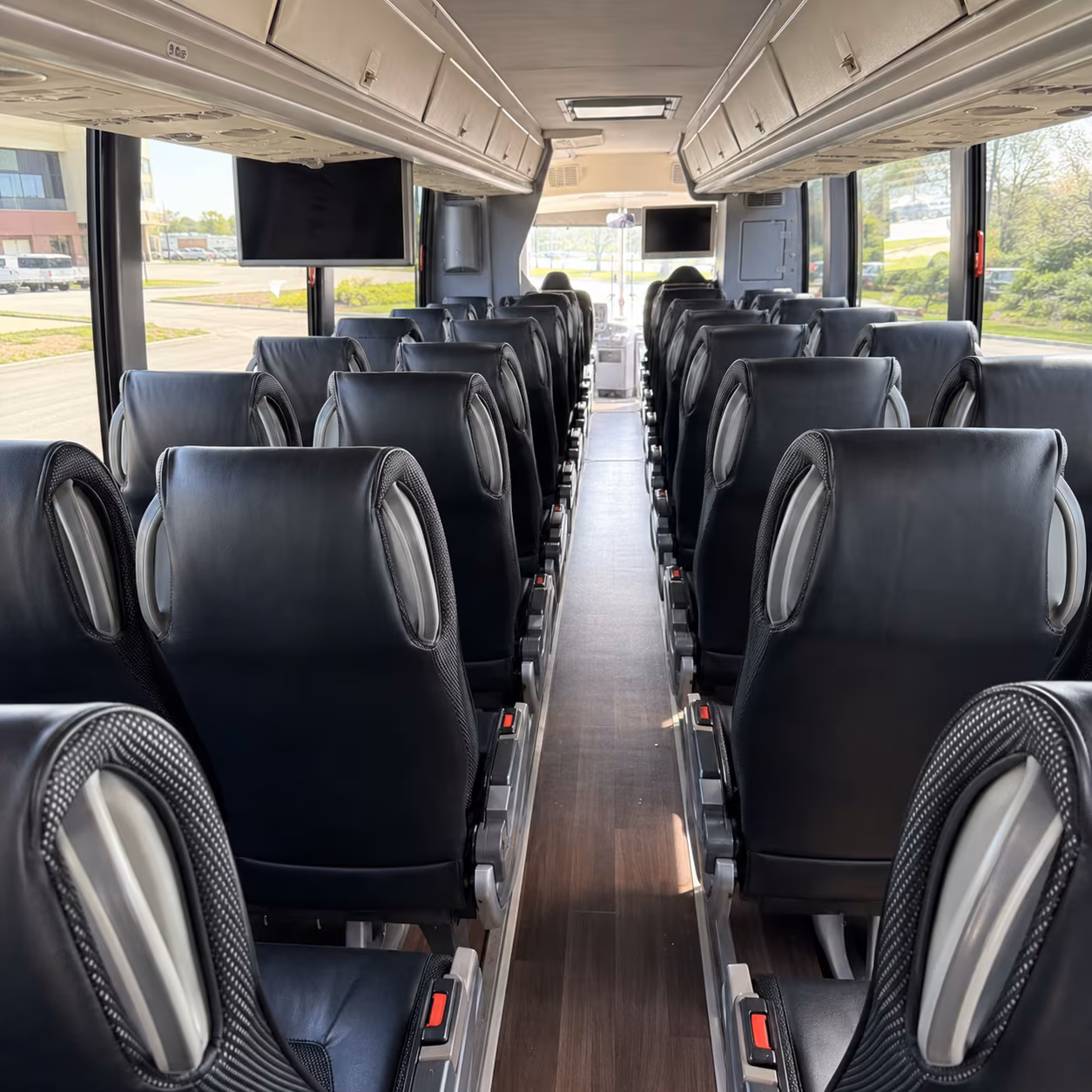 warren 56 passenger charter bus inside