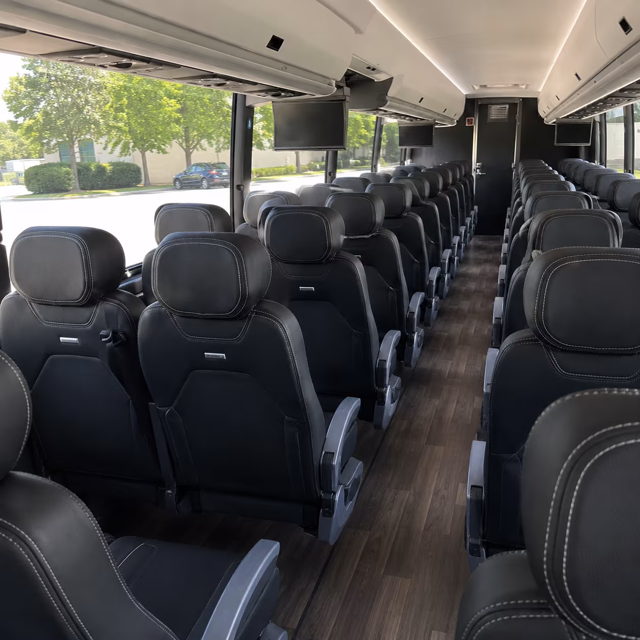 warren 56 passenger charter bus interior