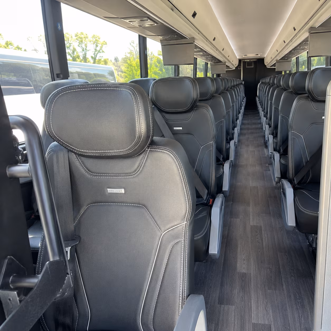 warren charter bus interior